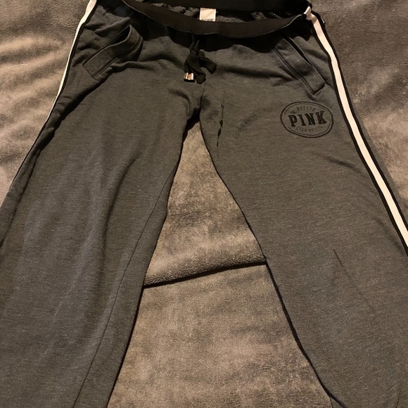 Victoria's Secret PINK Grey Trackpants - Picture 2 of 4